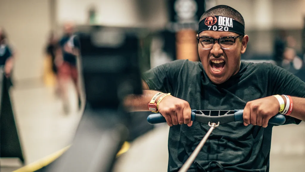 DEKA functional-fitness competitor in action