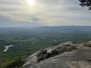 View from the granite summit of Yonah Mountain over the north Georgia valley