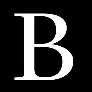 Blackstone logo, a white serif letter B on a black square