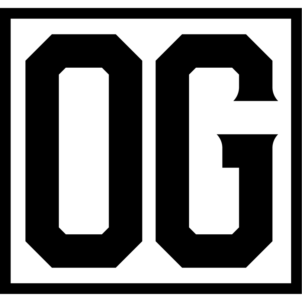 OG Training Academy logo - the letters OG in heavy black type